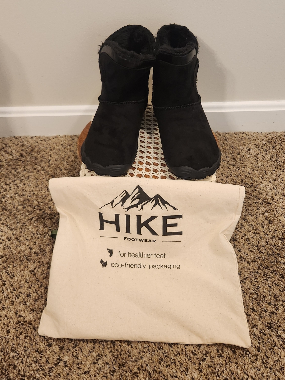 HIKE Footwear Cozely Women’s Black Faux-Suede Fur-Lined Ergonomic Ankle Booties
